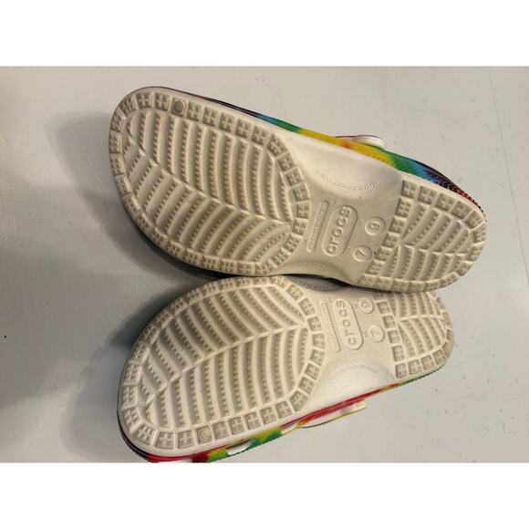 Crocs Classic Adult Rainbow Tye Dye Clogs Sandals Women Size 9 Men Size 7 - Picture 7 of 7